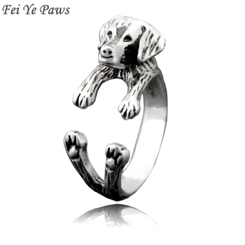 

Fei Ye Paws Retro Punk Labrador Retriever Dog Wrap Rings For Women Anel Midi Finger Animal Pet Puppy Ring Men Friends Jewelry