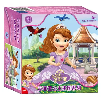 

Disney Puzzles Games Authorized Product Little Princess Sophia 48 Pieces Jigsaw Puzzle model Toys For Children Gifts