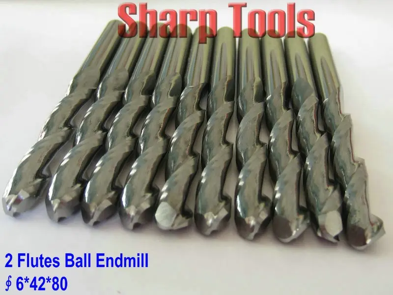 

5 pcs Customized 6*42MM Ball Nose End Mill Cutters, Cutting Bits, Carving Tools, CNC Router Bits for Engraving Machine,FREE SHIP