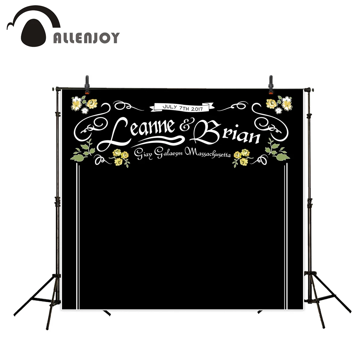 

Allenjoy background black bottom flower customized wedding flower backdrop send folded for photographing lover 200*300cm