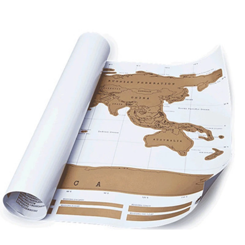 

Deluxe Erase Black World Map Scratch off World Map Personalized Travel Scratch for Map Room Home Decoration Wall Stickers