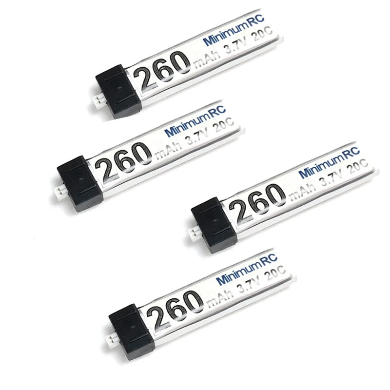 4 шт. MinimumRC Высокая емкость 260 мАч 3 7 В Molex Pico 1 25 мм 2P разъём для LiPo батарей самолетов