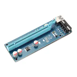 Горячая 60 см PCIE 1X к 16X PCI Express Riser Card для машина майнера перегрузки по току Защита USB кабель SATA до 4 булавки мощность шнур падение