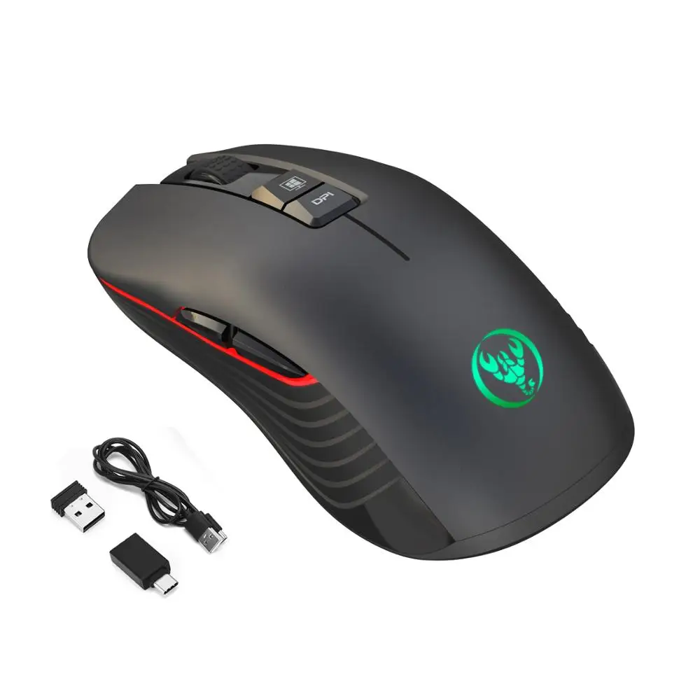 Дешево DASENLON STORE HXSJ игровая мышь, офисные компьютерные эргономичные мыши, Беспроводная игровая мышь с перезаряжаемой батареей 750 мАч