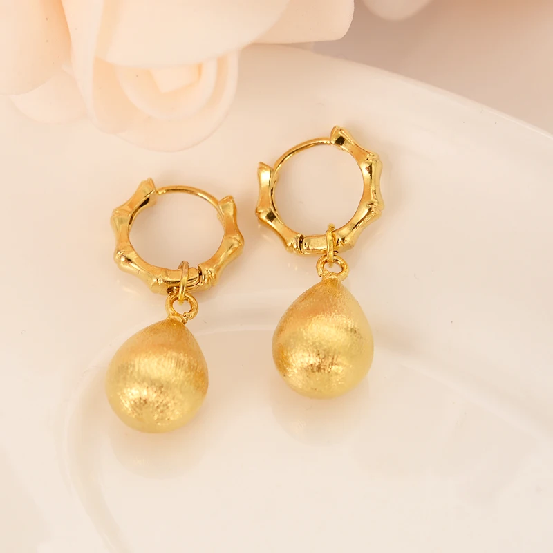 

Gold waterdrop beads drop Earrings Women/Girl,Love Trendy fashion Jewelry wedding bridal party kids children best gift