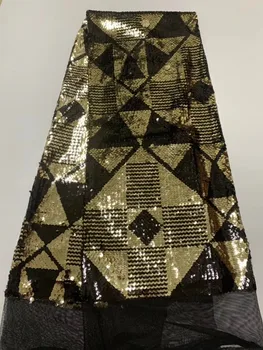 

Nigerian french net Lace Sat-4.1401 Embroidered Cord Lace Fabric with full beads for bridal dress