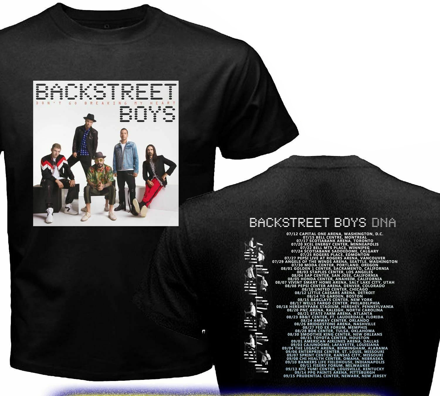 Новинка футболка для мальчиков Backstreet с надписью Breaking My Heart Tour Dates 2019 размеры от S до