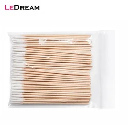 High Quality 1 Bag 100pcs Wooden Cotton Stick Swabs Buds For Cleaning The Ears Eyebrow Lips Eyeline Tattoo Makeup Cosmetics