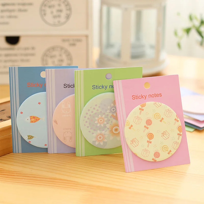 

1PCS Creative Cute And Fresh Round Memo Pad Paper Post Notes Sticky Notes Notepad Stationery Papeleria Office School Supplies