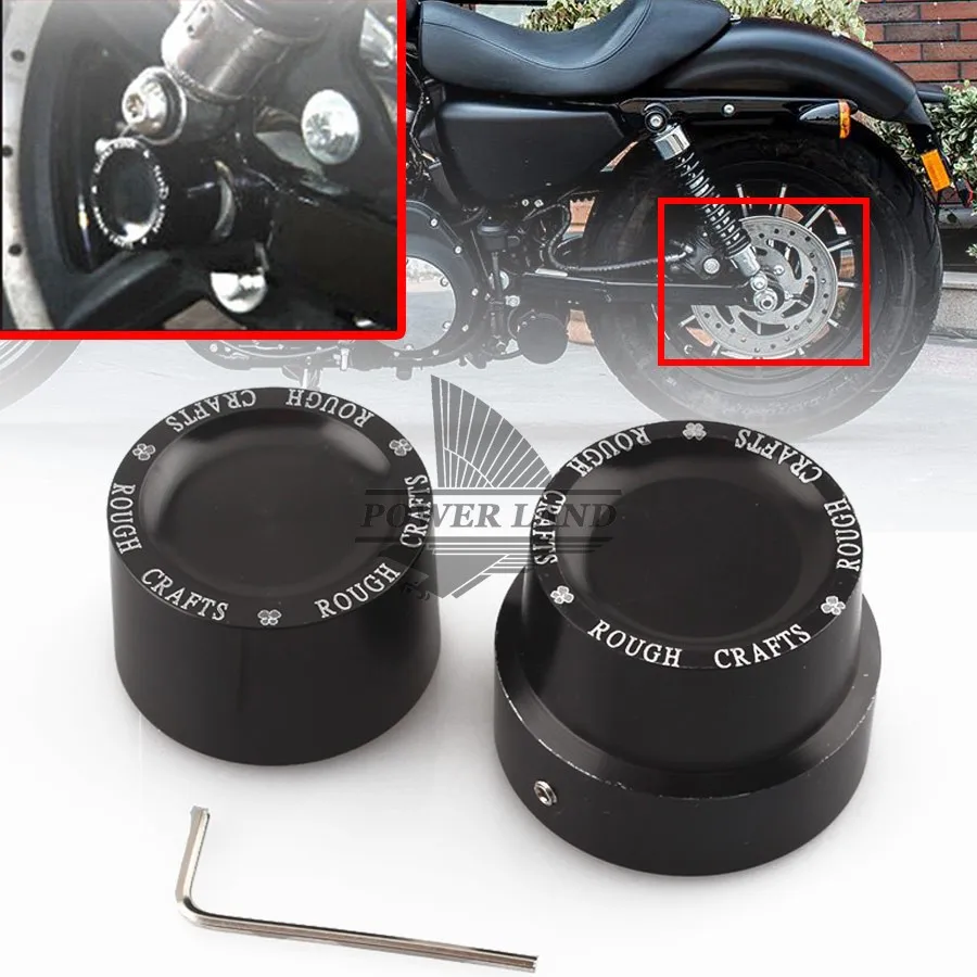 Black 1pair Aluminum RC Rear Axle Nut Covers Bolt Kit Fits For Harley