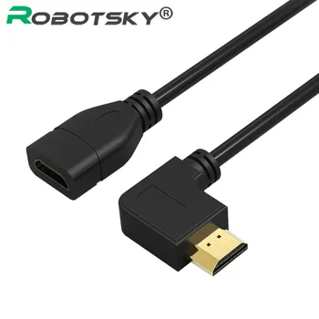 

Robotsky HDMI Cable 90 Degree Right Angled HDMI Male To HDMI Female Cabo For Laptop Projector PS3 TV Cables 0.5m 1.64ft HD 1080P