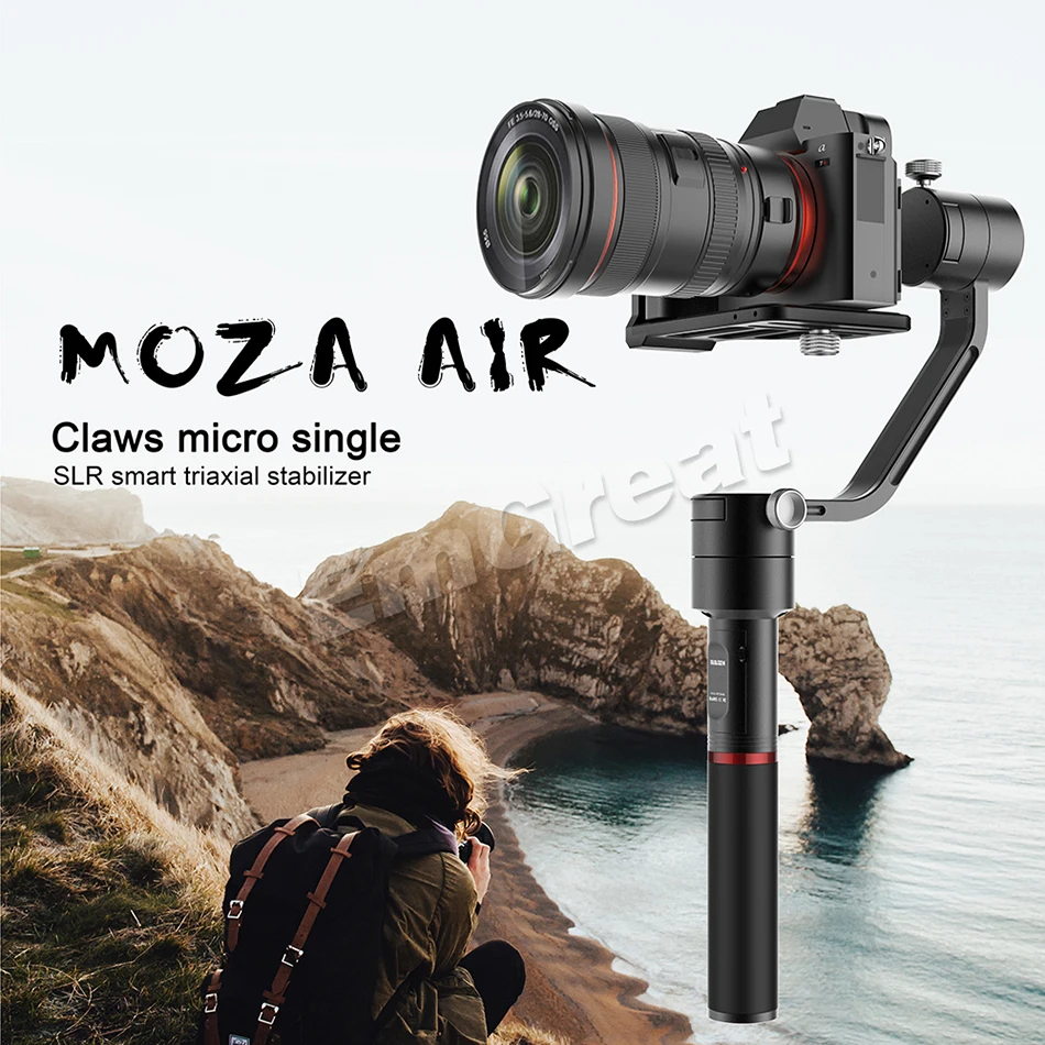 MOZA Air 3-осевой Карманный шарнирный стабилизатор для камеры GoPro Dual чехол с ручками для цифровой зеркальной камеры Canon Nikon SONY A7 камеры нагрузки 3,2 кг VS Zhiyun Crane V2 плюс