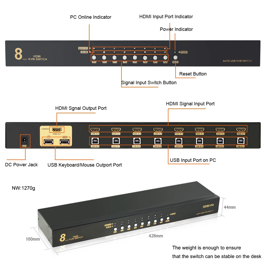 STEYR 8 port USB HDMI KVM Switch with Auto Scan Support 1080P 3D PC Monitor Keyboard Mouse Switcher for Computer Server Laptop STEYR 8 port USB HDMI KVM Switch with Auto Scan Support 1080P 3D PC Monitor Keyboard Mouse Switcher for Computer Server Laptop