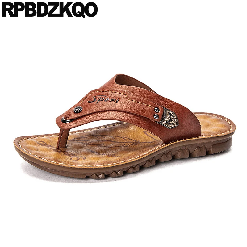 

yellow outdoor shoes men sandals leather summer slides brown famous brand beach casual flat soft 2019 native designer slippers