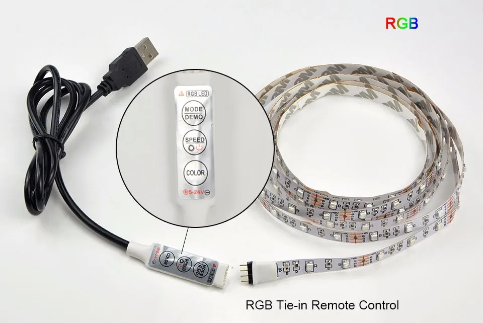 1 шт. SMD 3528/5050 DC 5 В USB источник питания Декор RGB Светодиодная лента светильник лента 50 см 1 м 2 м лента белый/теплый белый/RGB