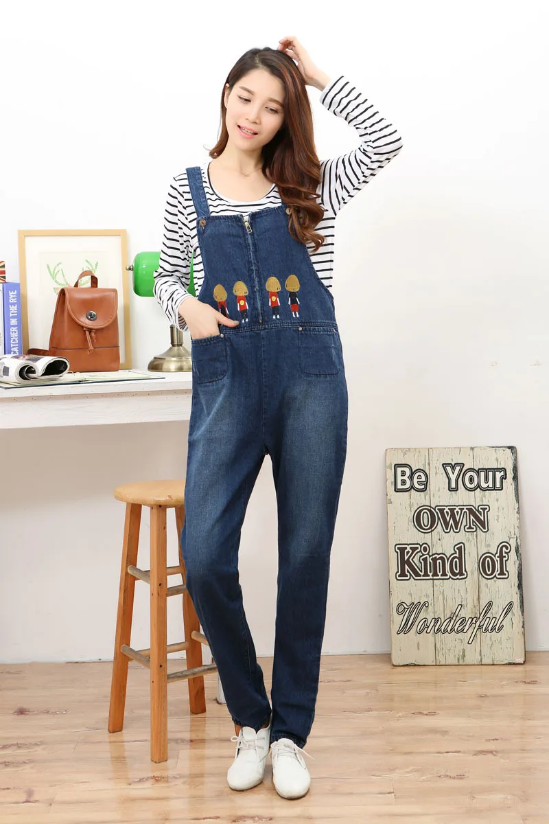 Maternity Denim Jumpsuit Denim Overalls for Pregnant Women spring