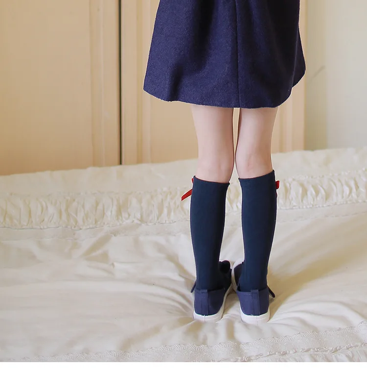 WEONEWORLD/Новые Гольфы для маленьких девочек милые бантики для детей, гетры принцессы, Детские однотонные хлопковые длинные носки без пятки для девочек