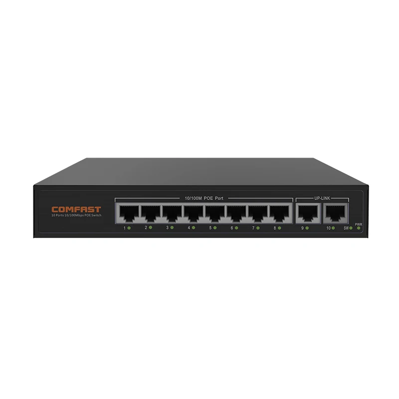 Comfast CF-SF181P 120W High Power Smart Monitoring Supply 8+2 Port 10/100Mbps POE Switch 2G Bandwid for Wireless AP &IP camera