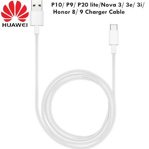 

Huawei P10 charger cable usb type-c 100cm white quick fast charge data sync line for Honor 8/ P9/ P10/p20 lite/ Nova 3 3e 3i