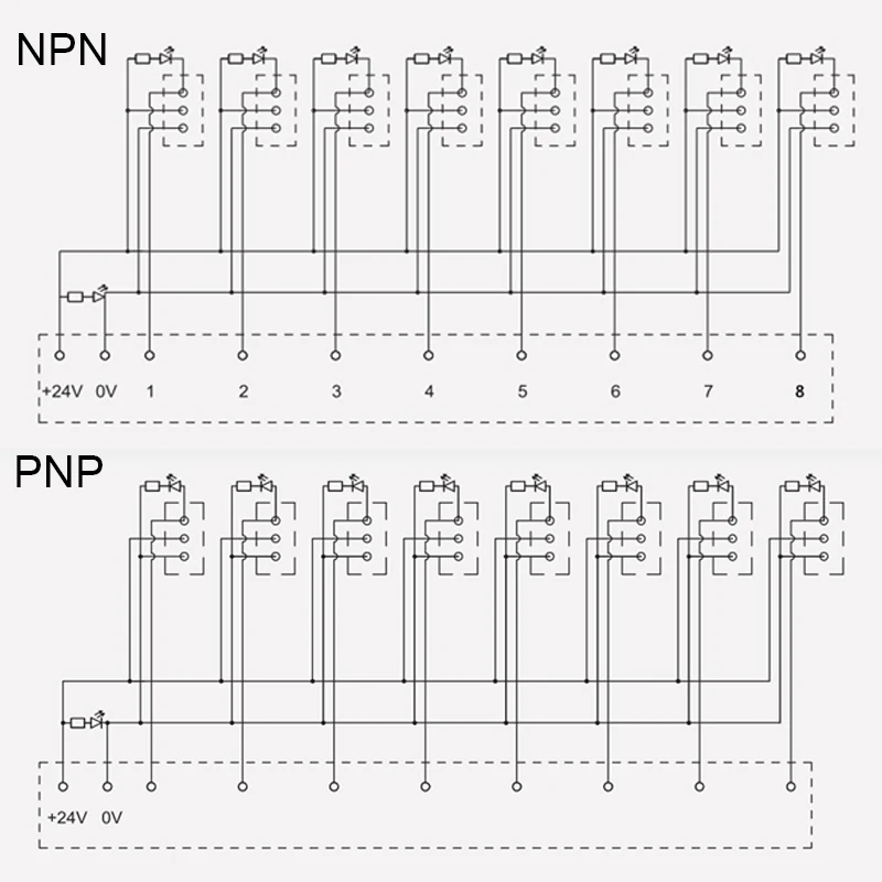 Крепление на din-рейку PLC6 канал вход NPN пружинная проводка IO фотоэлектрический датчик приближения клеммный блок