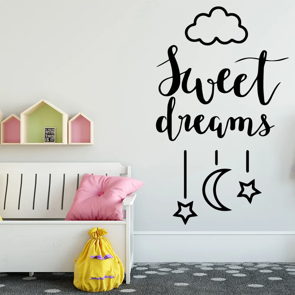 

Hot Sale sweet dreams Art Sticker Waterproof Wall Stickers Decorative Vinyl Home Decoration Accessories