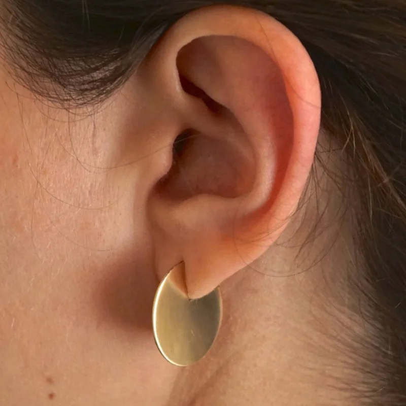 

Simple Trendy Gold Sliver Color Geometric Big Round Circle 925 Earrings For Women Fashion Large stud Earrings Jewelry
