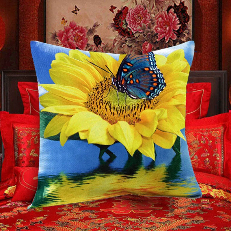 Вышивка крестом Комплект подушек для вышивания чехол типа "сделай сам" 5D вышивки крестом комплект подушек s узоры аксессуары для картин из ткани - Цвет: Sunflower