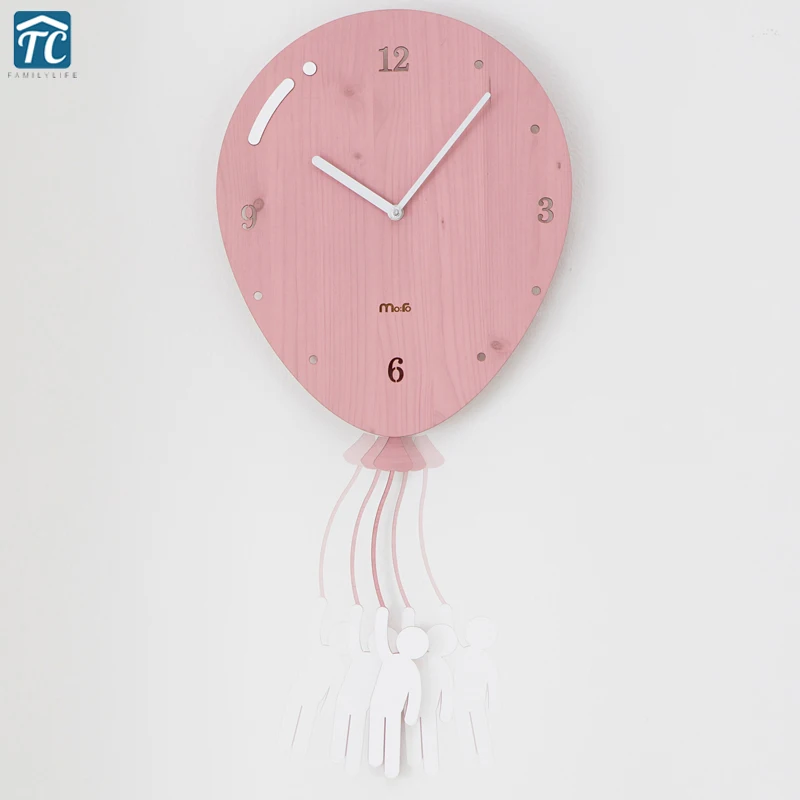 Часы настенные кварцевые в европейском стиле с воздушными шарами|wall clock living room|wall