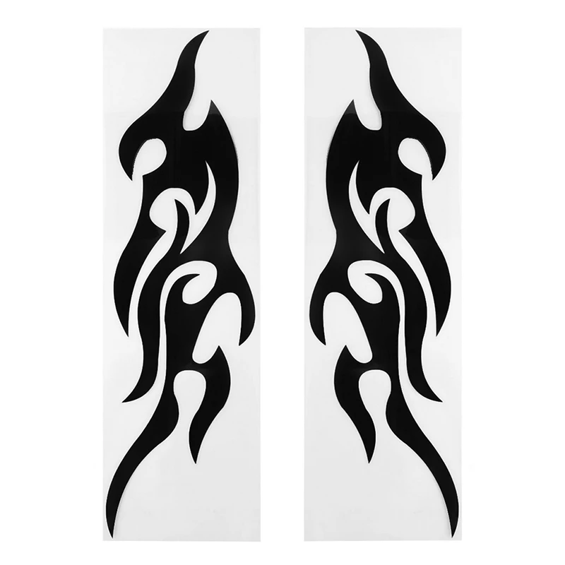 

2PCS Cool Fashion Fire Style Car Stickers Black Reflective Flame Cars Bumper Door Body Red Vinyl Decoration Fire Auto Sticker
