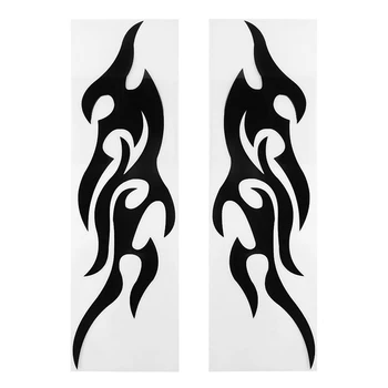 

2PCS Cool Fashion Fire Style Car Stickers Black Reflective Flame Cars Bumper Door Body Red Vinyl Decoration Fire Auto Sticker