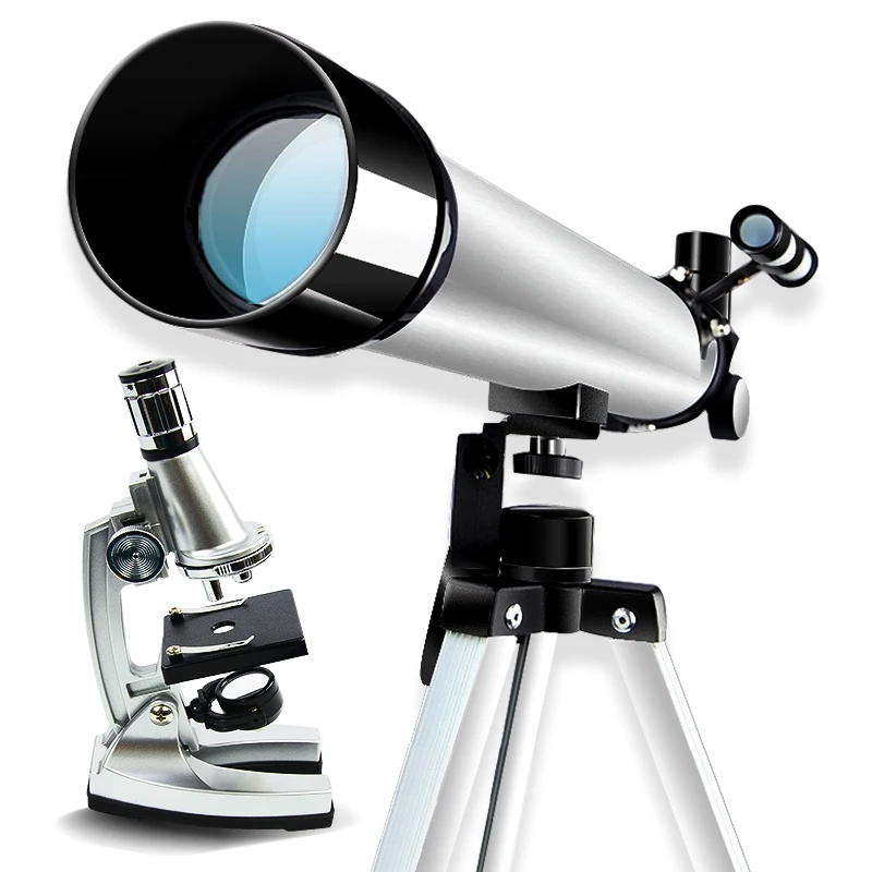 Birthday Gift 2 in 1 Zoom 1200x Toy Student Biological Microscope and