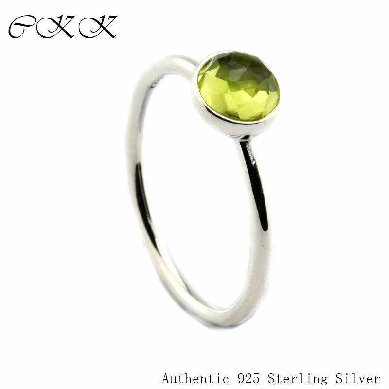 

Authentic 925 Sterling Silver August Drople Ring With Peridot for Women DIY Fine Jewelry SR102H