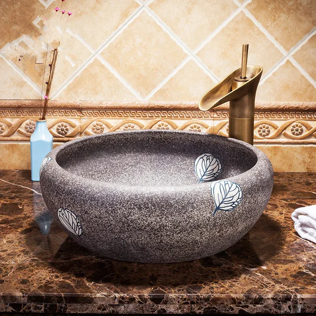 Us 277 0 Europe Vintage Style Ceramic Art Basin Sinks Counter Top Wash Basin Bathroom Vessel Sinks Vanities Bathroom Sinks Bowls In Bathroom Sinks