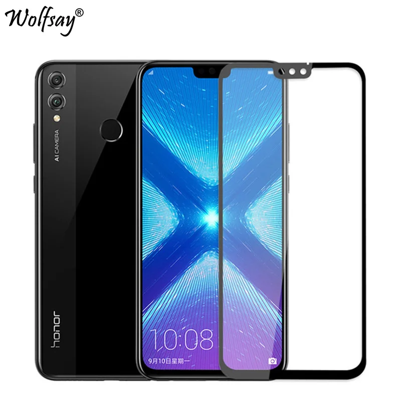 Full Cover Tempered Glass For Huawei Honor 8X Screen Protector Honor 8X ...