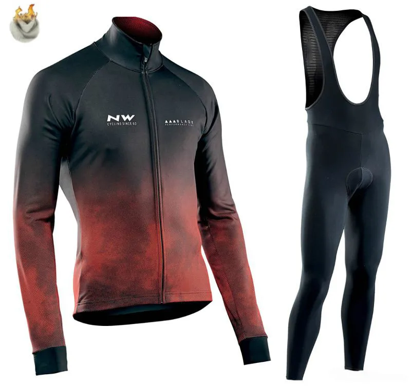 

2018 Pro Team NW Long Cycling Clothing winter thermal fleece men's Cycling jerseys MTB bike maillot Ropa Ciclismo Sportswear