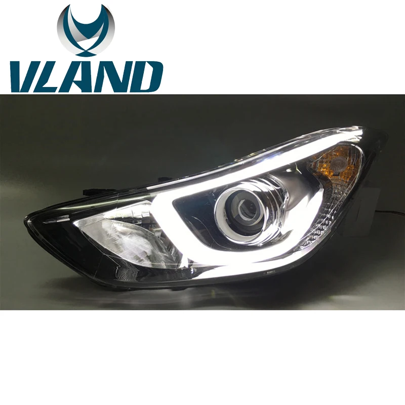 VLAND фабрика для автомобиля фара hyundai Elantra 2012 2013 2014 светодиодный на панель DRL H7 Xenon