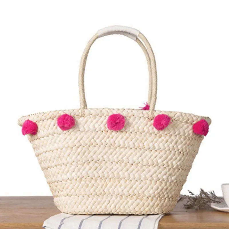 Ручная работа тканые дорожные сумки на плечо кошелек Bolsa богемная соломенная