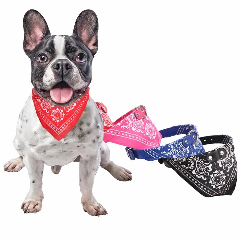 

Hoomall Durable Scarf Dog Cat Collar Leather Adjustable Printed PU Leather Pet Collars Pet Dog Collar For Dogs Pet Gadgets
