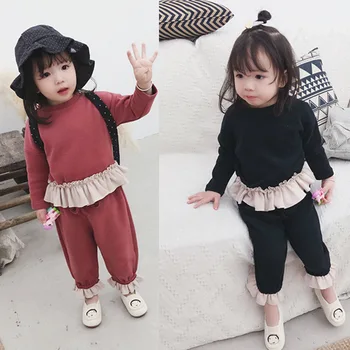 

Mihkalev 2018 autumn winter children clothing set cotton kids outfits warm fleece baby girl clothes suits girls tracksuit