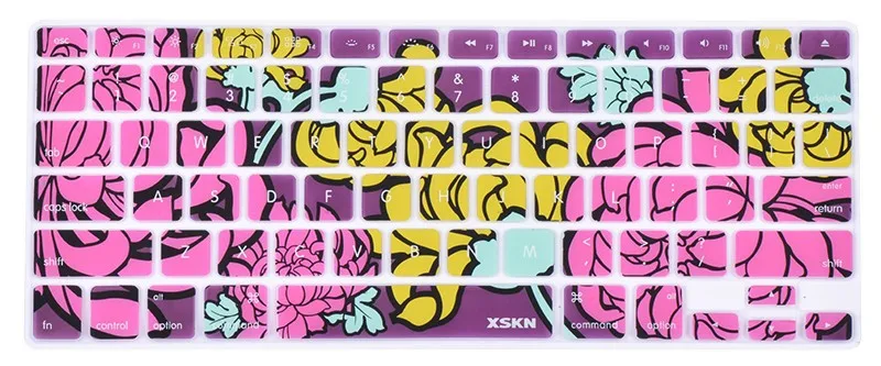 8 лет профессиональный силиконовый завод питания высокое качество XSKN силиконовый чехол для клавиатуры для Macbook Pro 131", Air 13, беспроводной - Цвет: US flower