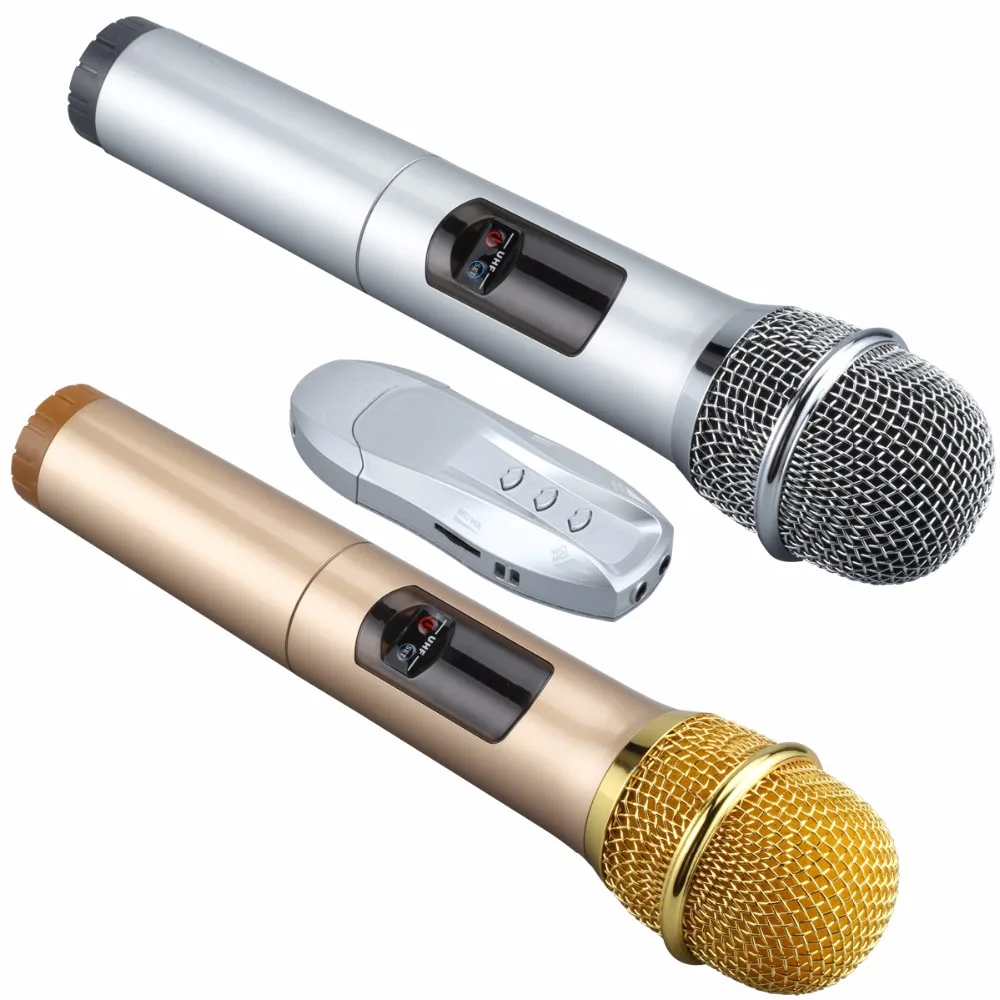 Excelvan K18U профессиональный Bluetooth два ручных микрофона с UHF беспроводной микрофон