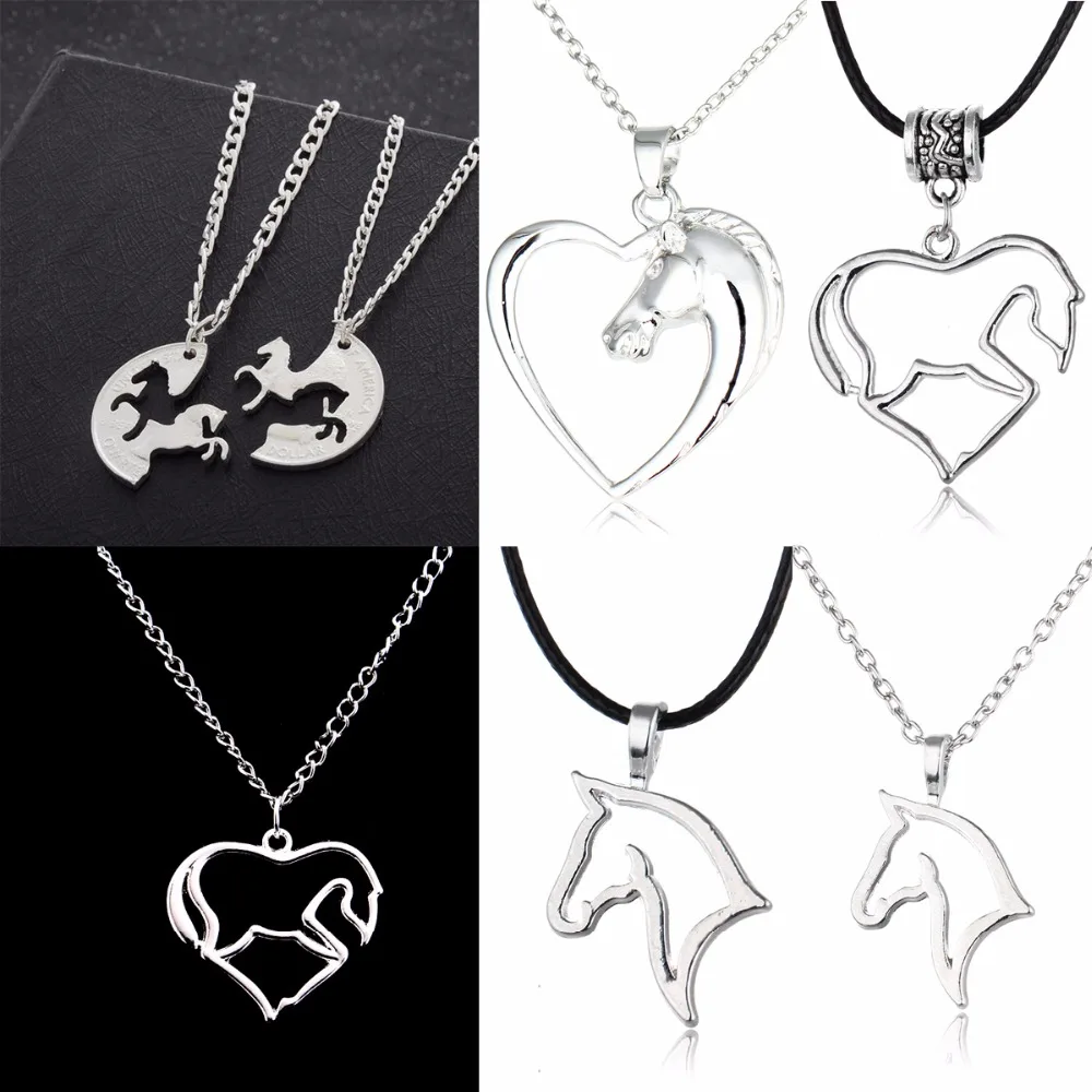Модное ожерелье с подвеской в виде животных|horse jewelry|heart pendantmom gift |