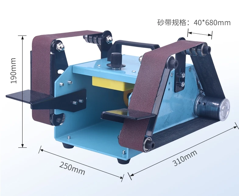 Промышленный 750 Вт Настольный шлифовальный станок с двойной головкой, 680x40 мм ленточный шлифовальный полировщик инструменты