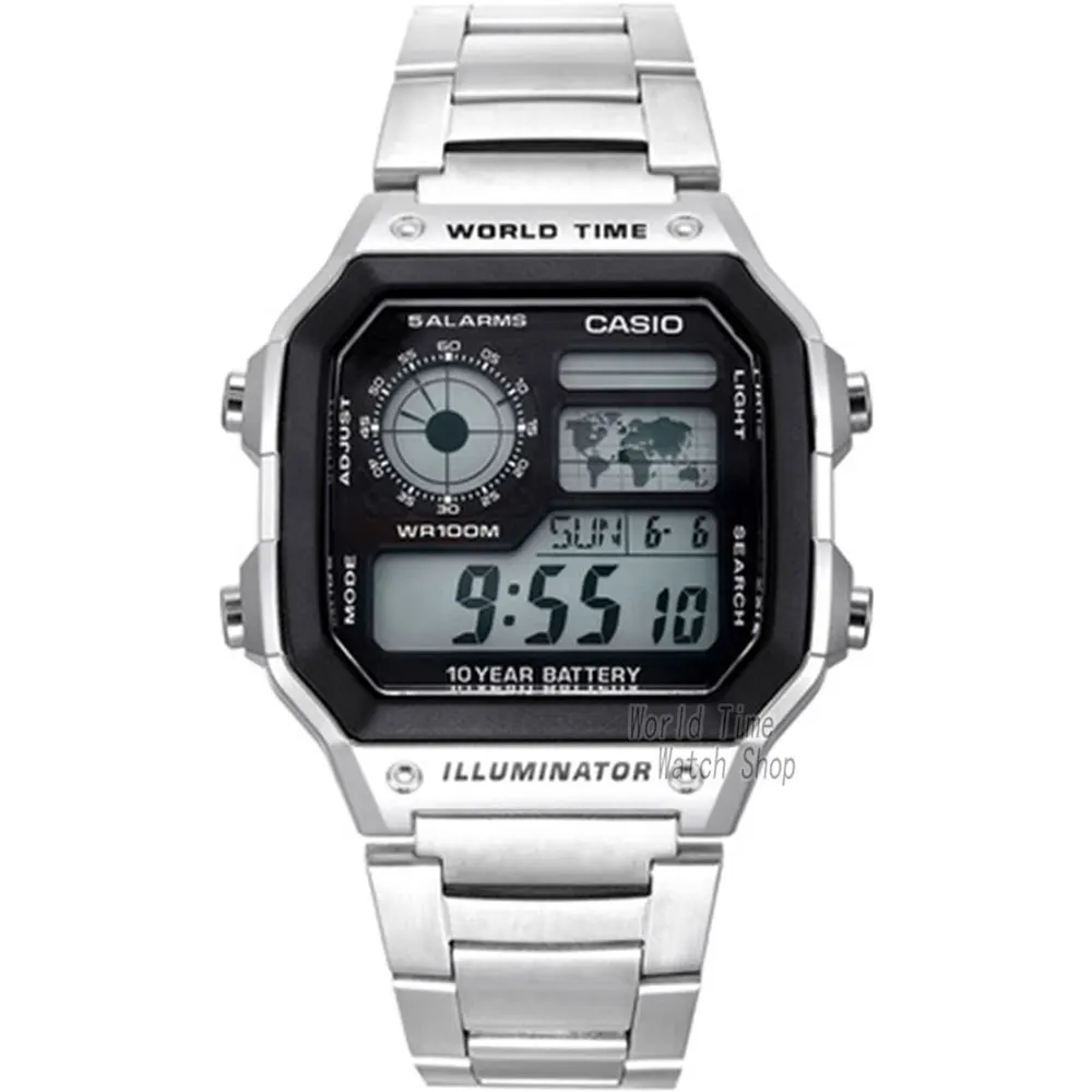 Часы Casio Взрыв часы мужские лучшие марки класса люкс LED военные цифровые часы спортивные Водонепроницаемые часы кварцевые мужские часы reloj hombre erkek kol saati montre homme zegarek meski AE-1200WHD - Цвет: AE1200WHD1A-1