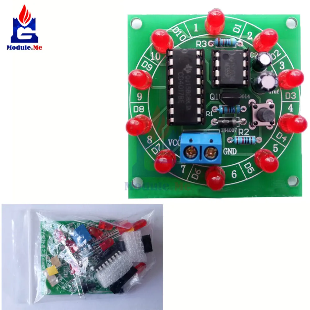 Колесо Фортуны NE555 CD4017 набор электронных DIY Bricolaje Trousse Electronica Production Lucky Rotary Suit Components