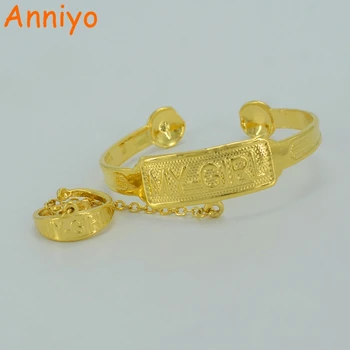 

Anniyo "My Girl" Stamp Banglet,Gold Color Bracelet for Baby Jewelry Africa Arab Baby #011202