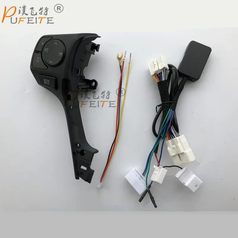 

Steering wheel audio volume music control button switch with telephone sound blue backlight for Toyota corolla 2015 2016 2017