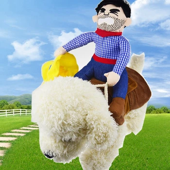 

Horse Riding Cosplay Pet Dog Clothes Knights Of Pet Cowboy Outfit Pet Clothes With Horn Cap For Dog