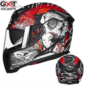 

2018 Nwe Winter warm GXT Full Face Motorcycle Helmets Men and women Double Lens Anti-fog Visors Motorbike Helmet Casque