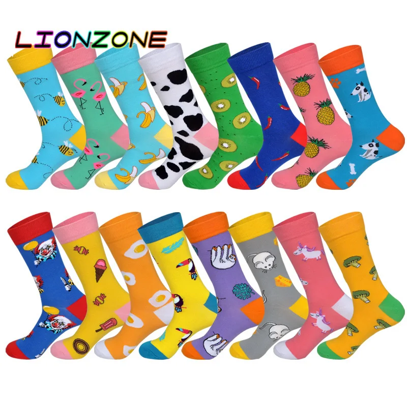 LIONZONE осень зима Новые мужские и женские пары прилив колено высокие носки